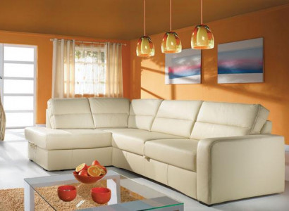 Corner sofa living landscape corner 100% leather sofa seating suite modern